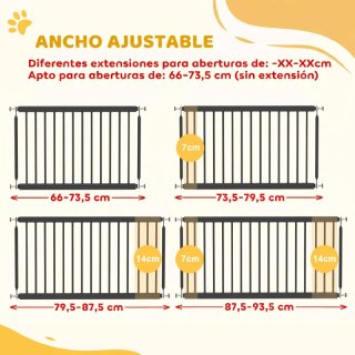 Barrera Seguridad Perros Metal Negra