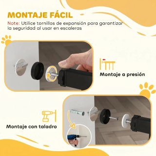 Barrera Seguridad Perros Metal Negra