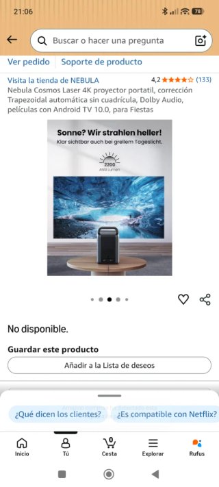 Proyector Nebula Cosmos Laser 4K