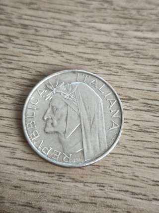 Moneda 500 Lire Plata 1964 Dante Alighieri