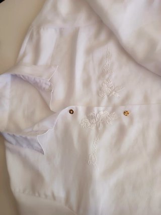 Blusa Blanca Manga Larga Talla L/XL