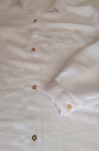 Blusa Blanca Manga Larga Talla L/XL