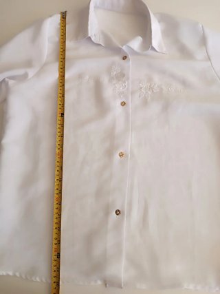 Blusa Blanca Manga Larga Talla L/XL