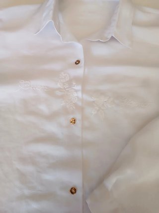 Blusa Blanca Manga Larga Talla L/XL