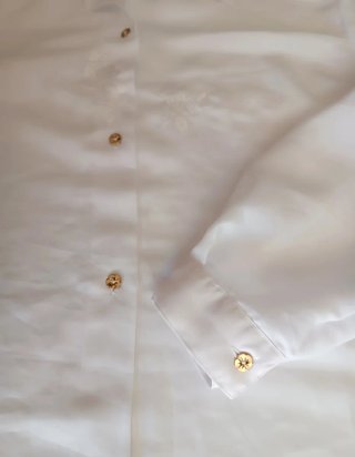 Blusa Blanca Manga Larga Talla L/XL