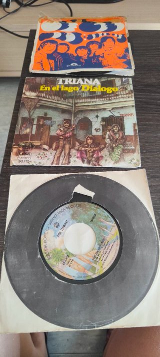 Vinilos 7 Triana, Rod Stewart, Bee Gees