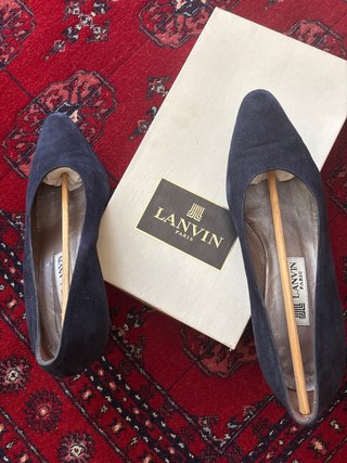 Zapatos de tacón Lanvin Paris ante azul marino