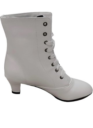 Botines Victorianos Blancos Retro