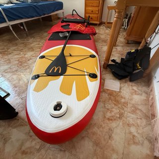 Tabla de Paddle Surf Hinchable Roja y Amarilla