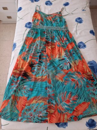 Vestido Largo Estampado de Tirantes