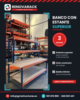 Banco de Trabajo con Estante Superior