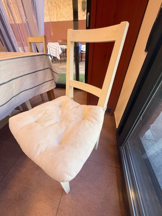 Set de 6 Sillas de Madera Blancas