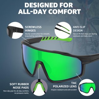 Gafas Ciclismo Polarizadas UV400 Verde