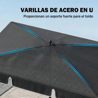 Sombrilla Rectangular 2x1,3m Inclinable Gris