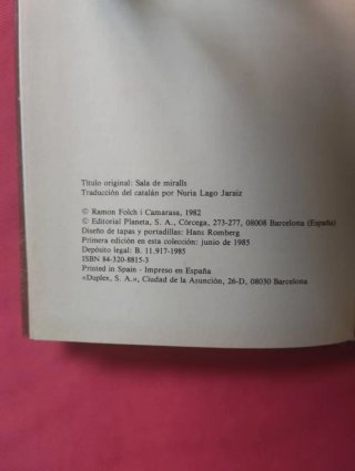 RAMON FOLCH I CAMARASA, EL CUARTO DE LOS ESPEJOS