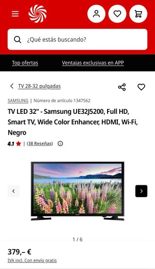 Televisor Samsung 32 Negro