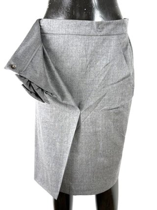 Valentino Roma Gonna Donna 42 Lana Cashmere Grigia
