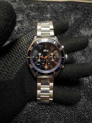Reloj Lacoste 44mm Plateado Negro