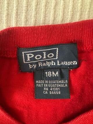 Camiseta Ralph Lauren manga larga 18 meses