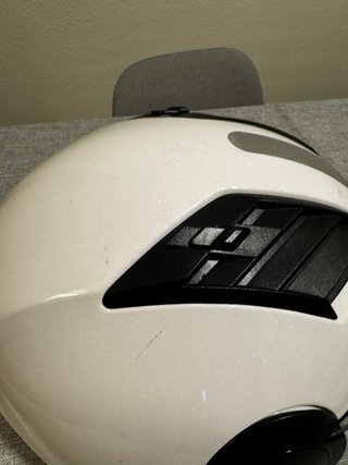 Casco de moto LS2 blanco con visera