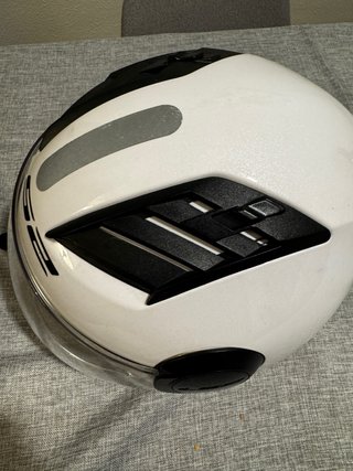 Casco de moto LS2 blanco con visera