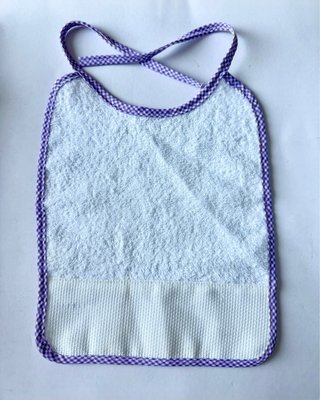 Bavaglino da ricamare bianco e viola