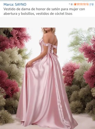 Vestido rosa de Boda Estilo Princesa.Dama de Honor