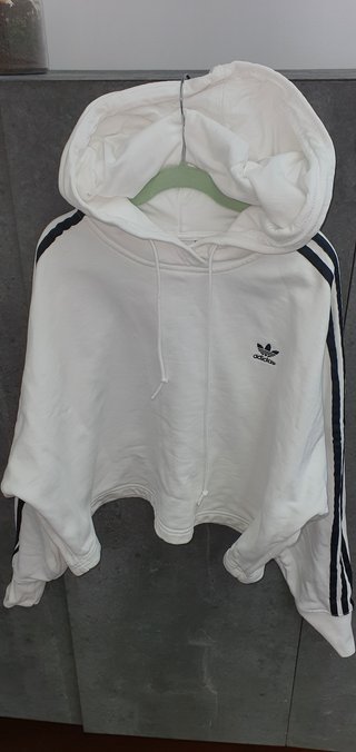 Sudadera Adidas blanca rayas negras T. 34