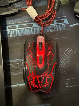 Ratón Gaming Negro y Rojo con teclado