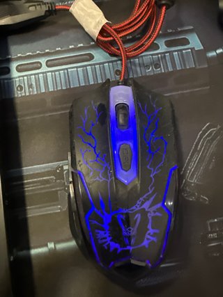 Ratón Gaming Negro y Rojo con teclado