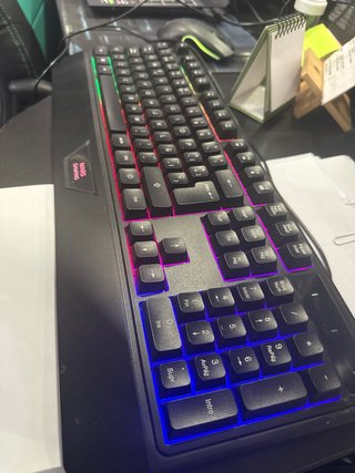 Ratón Gaming Negro y Rojo con teclado