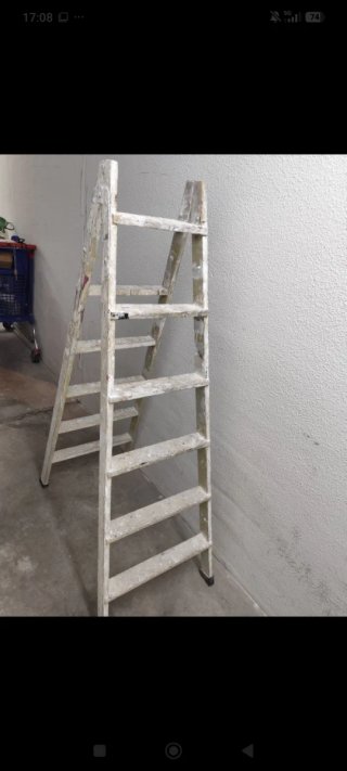 Escalera madera 7 peldaños rústica