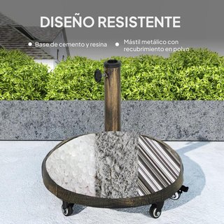 Base Sombrilla con Ruedas Diseño Floral Bronce Ø49