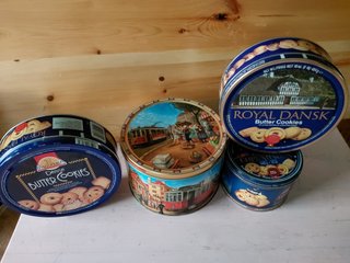 Lote 4 scatole di latta di biscotti vintage