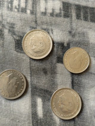 Lote 6 monedas antiguas España Pesetas