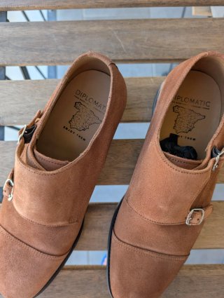 Zapatos Diplomatic Doble Hebilla Ante Talla 41
