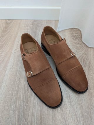 Zapatos Diplomatic Doble Hebilla Ante Talla 41