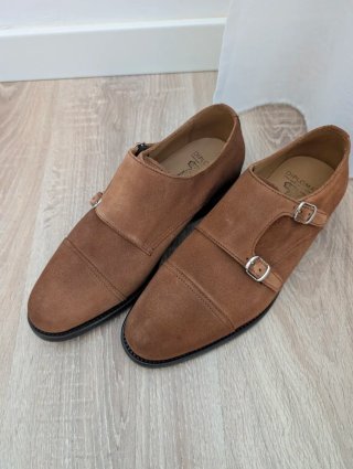 Zapatos Diplomatic Doble Hebilla Ante Talla 41