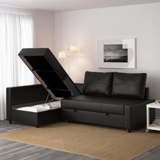 Sofá Cama con Chaiselongue FRIHETEN Negro