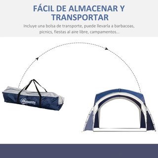 Toldo Camping Plegable 3,5x3,5m Impermeable Azul