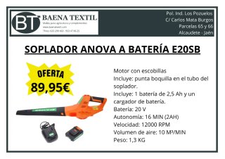 Soplador a Batería Anova E20SB