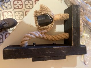 Porta Lámparas Rústico Madera y Cuerda