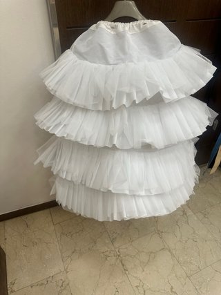 Cancán de fallera blanco 80cm con tirantes