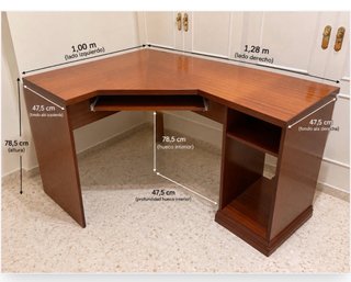 Mesa de Escritorio Angular de Madera