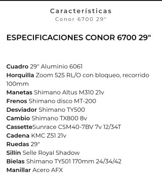 Bicicleta de Montaña Conor Gris y Naranja