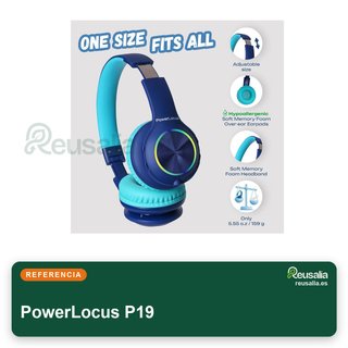 PowerLocus auriculares bluetooth niños luces LED