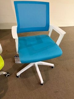 Silla de Oficina Azul y Blanca