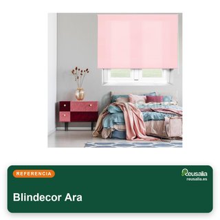 Blindecor Ara estor enrollable translúcido rosa