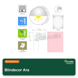 Blindecor Ara estor enrollable translúcido rosa