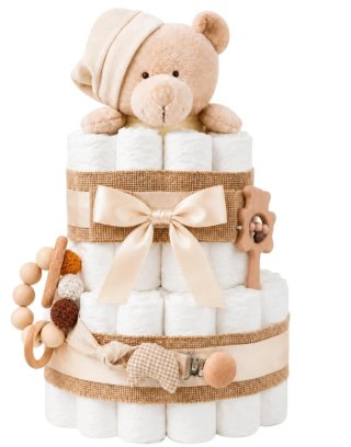 Tarta de pañales con elefante